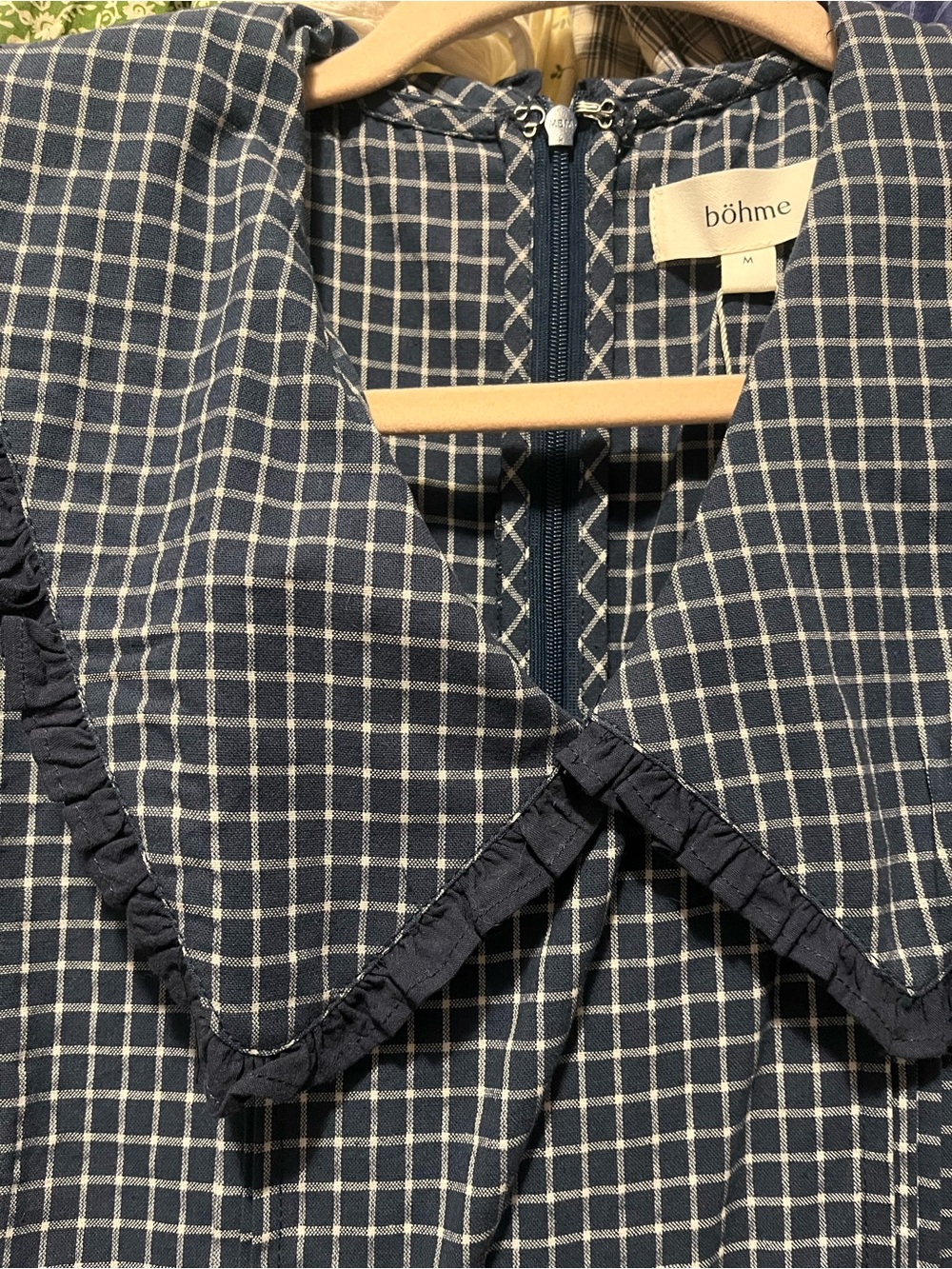 Bohme Navy Plaid Dress NWT - Picture 2 of 5